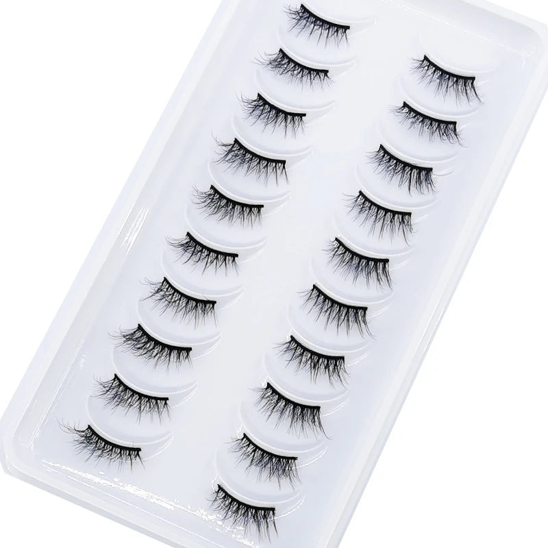 10 Pairs Crisscross Half Eye Lashes Natural False Eyelashes Handmade Faux 3D Mink Lashes Makeup Tools Eyelash Extension