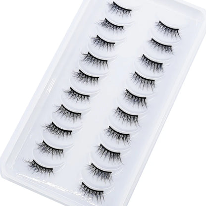 10 Pairs Crisscross Half Eye Lashes Natural False Eyelashes Handmade Faux 3D Mink Lashes Makeup Tools Eyelash Extension