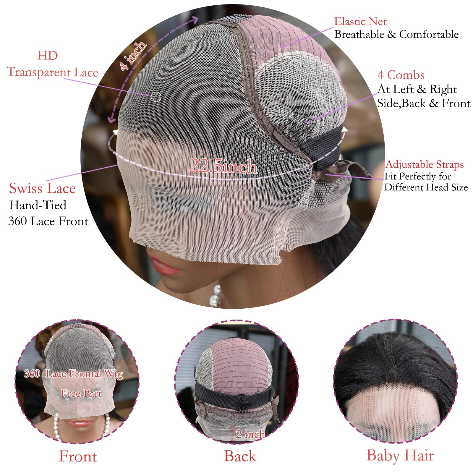 360 Full Lace Wig 13x6 Lace Front Human Hair Wigs For Women 30 34 Inch Brazilian Bone Straight Transparent Lace Frontal Wig 200%