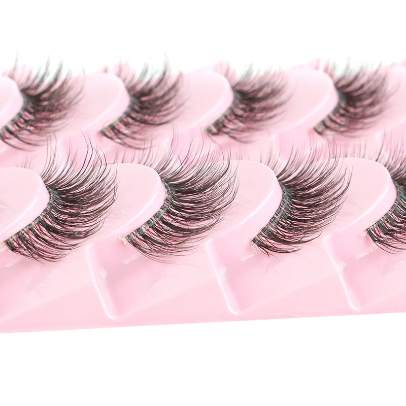 Natural Short False Mink Lashes 3/5/10 Pairs Extensions Eye Hair False Eyelashes 3D Faux Cils Soft Fluffy Eye Lashes for Beauty
