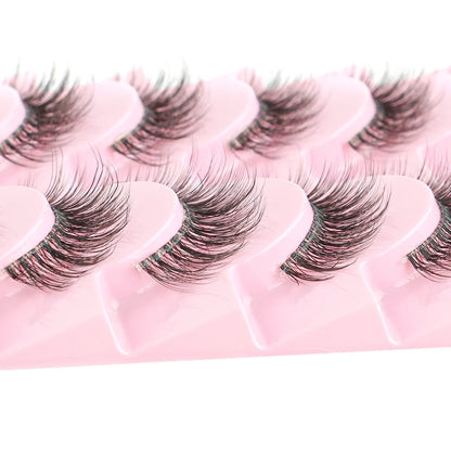 Natural Short False Mink Lashes 3/5/10 Pairs Extensions Eye Hair False Eyelashes 3D Faux Cils Soft Fluffy Eye Lashes for Beauty