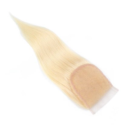 4x4 613 Lace Closure Honey Blonde 13x4 Human Hair Lace Frontal With Light Brown Swiss Lace Free Part Pre-Plucked