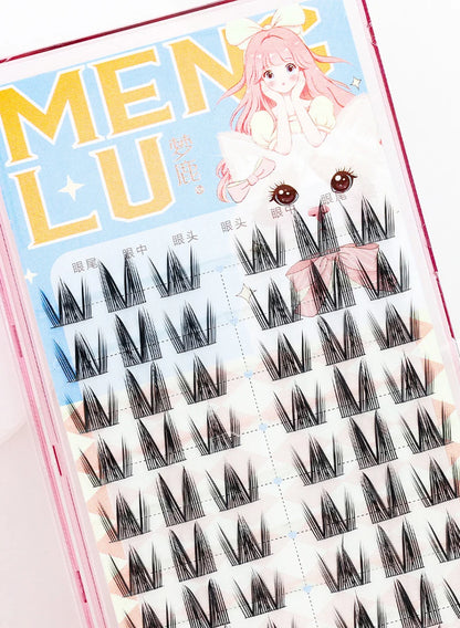 New Doll Lashes Extension Natural Cat Eye False Eyelashes Cosplay Makeup Cross Strip Eye Lashes Handmade Manga Anime Lash