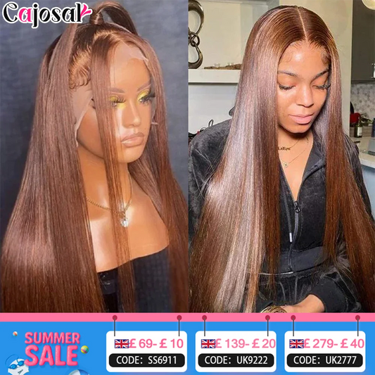 360 Full Hd Lace #4 Brown 200% 13x6 HD Lace Frontal 13x4 Front Wig for Women Straight Wave Remy Human Hair 4x4 Closure Wig Glue