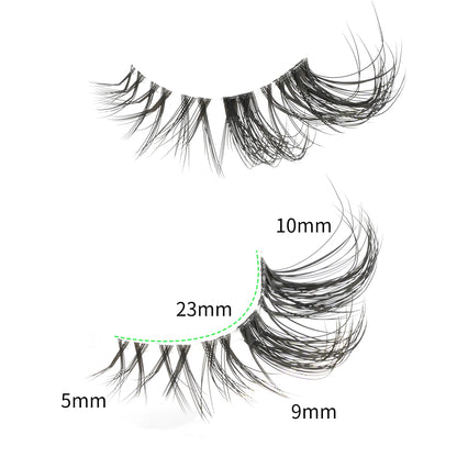 3D Mink Lashes 3/10 Pairs Cat Eye Half Lashes Natural Long False Eyelashes Strip Makeup Soft Fake Eyelash Extension Make Up Tool