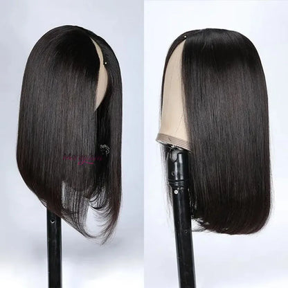 Straight Short Bob V Part Wigs Human Hair Bob Wig Short Straight V Part Bob Wig No Leave Out 180% human hair Wigs 100%U Part Wig