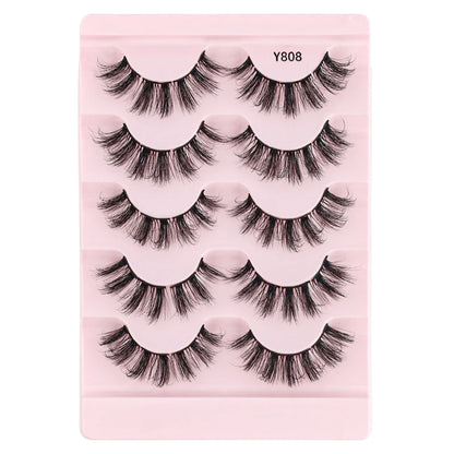 Natural Short False Mink Lashes 3/5/10 Pairs Extensions Eye Hair False Eyelashes 3D Faux Cils Soft Fluffy Eye Lashes for Beauty