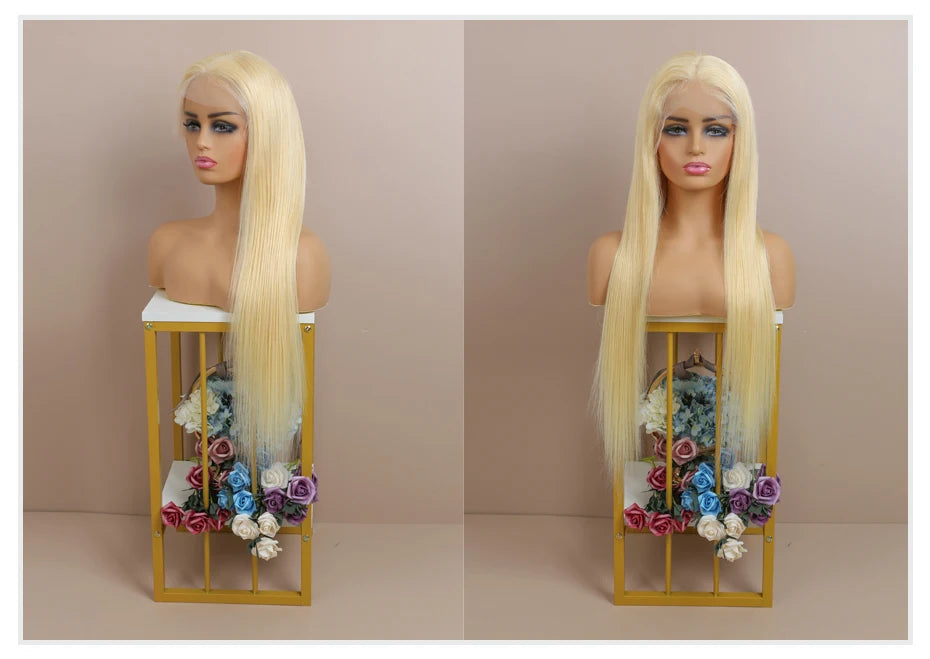 Real 13x4 13x6 HD Lace Frontal Wig 613 Blonde Lace Front Wig Human Hair Bone Straight Human Hair Wigs Pre Plucked with Baby Hair