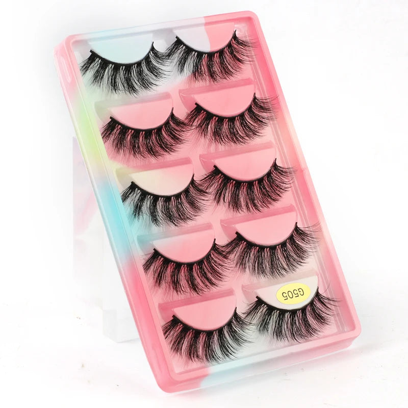 5 Pairs 3d mink eyelashes eyelash extension natural false eyelashes volume dramatic 3d lashes maquillaje mink cilios makeup tool