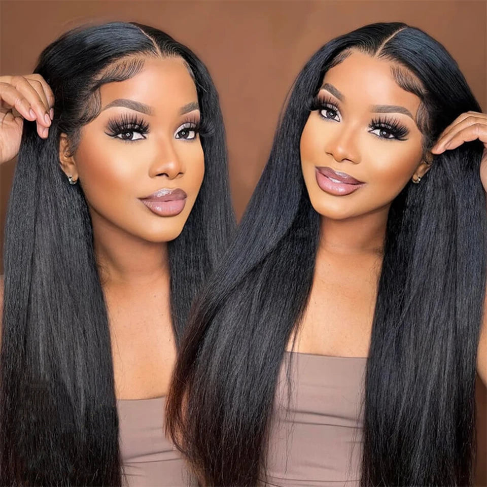 12A Raw Indian Kinky Straight 3 Bundles With Closure Human Hair Bundles With HD Frontal Yaki Straight Weave Bundles With Frontal