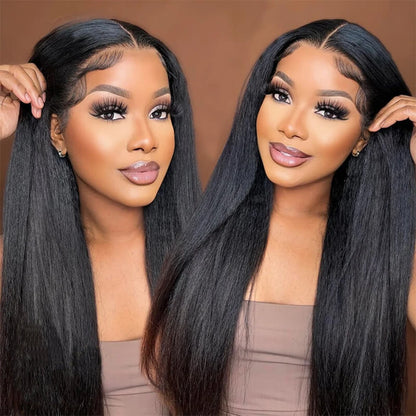 12A Raw Indian Kinky Straight 3 Bundles With Closure Human Hair Bundles With HD Frontal Yaki Straight Weave Bundles With Frontal