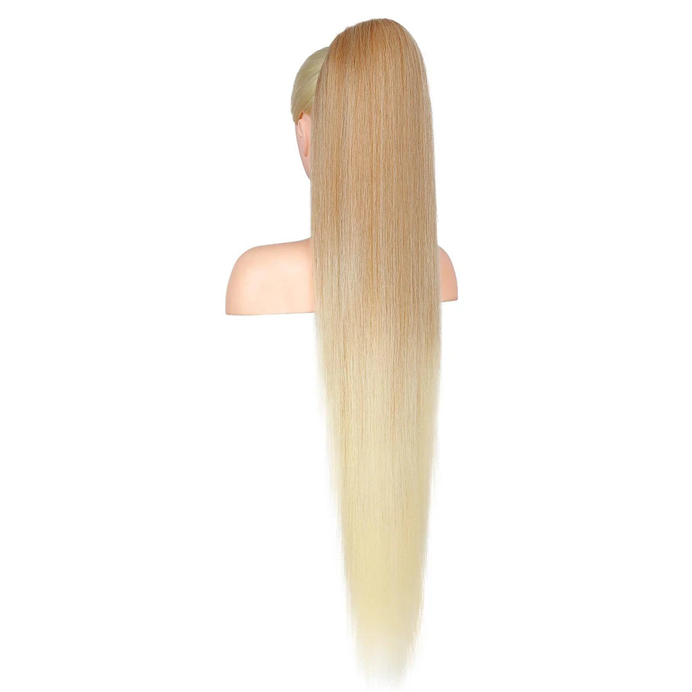 Ponytail Extension Synthetic Hairpieces 36 Inch Long Straight Drawstring Ponytail Fake Tails Natural Soft Clip in Hair Extension