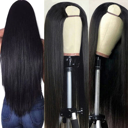 Straight Wigs Cheap U Part Wig Brazilian Human Hair Wigs For Women Virgin Hair Hot Sale Middle U Shape Wig 180 Density Wholesale