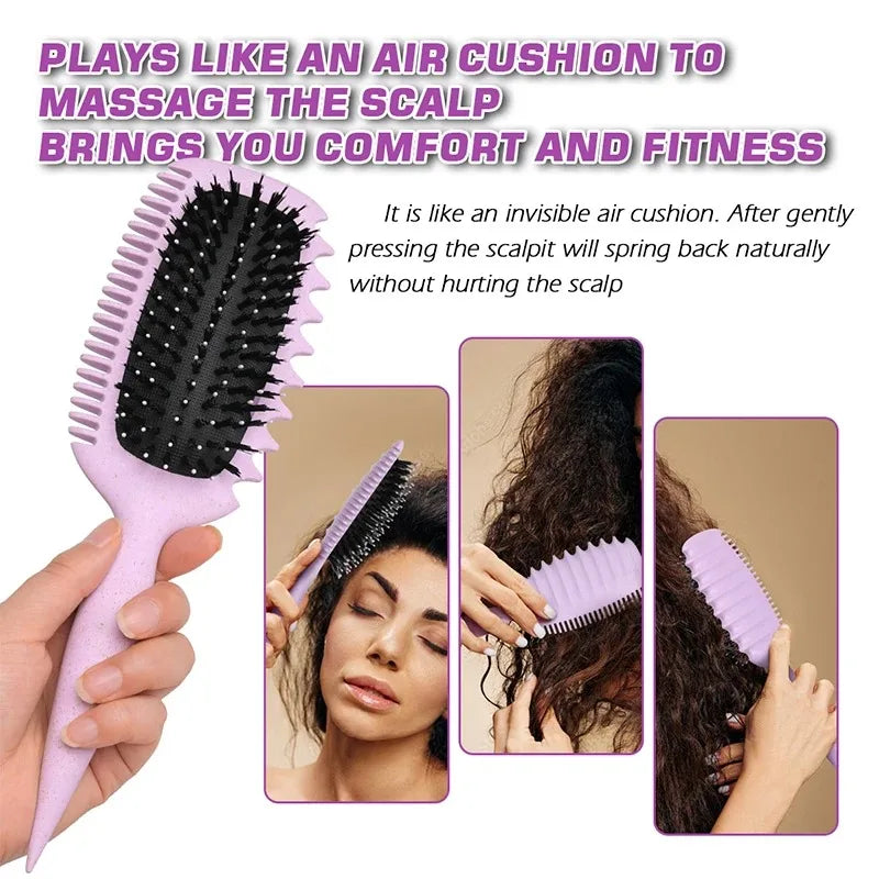 Styling Salon Curly Hair Styling Brush Curl Hair Brush for Combing and Shaping Men's and Women's Curls Reduce Pulling Tools