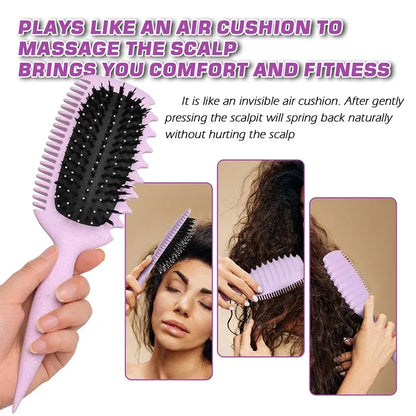 Styling Salon Curly Hair Styling Brush Curl Hair Brush for Combing and Shaping Men's and Women's Curls Reduce Pulling Tools