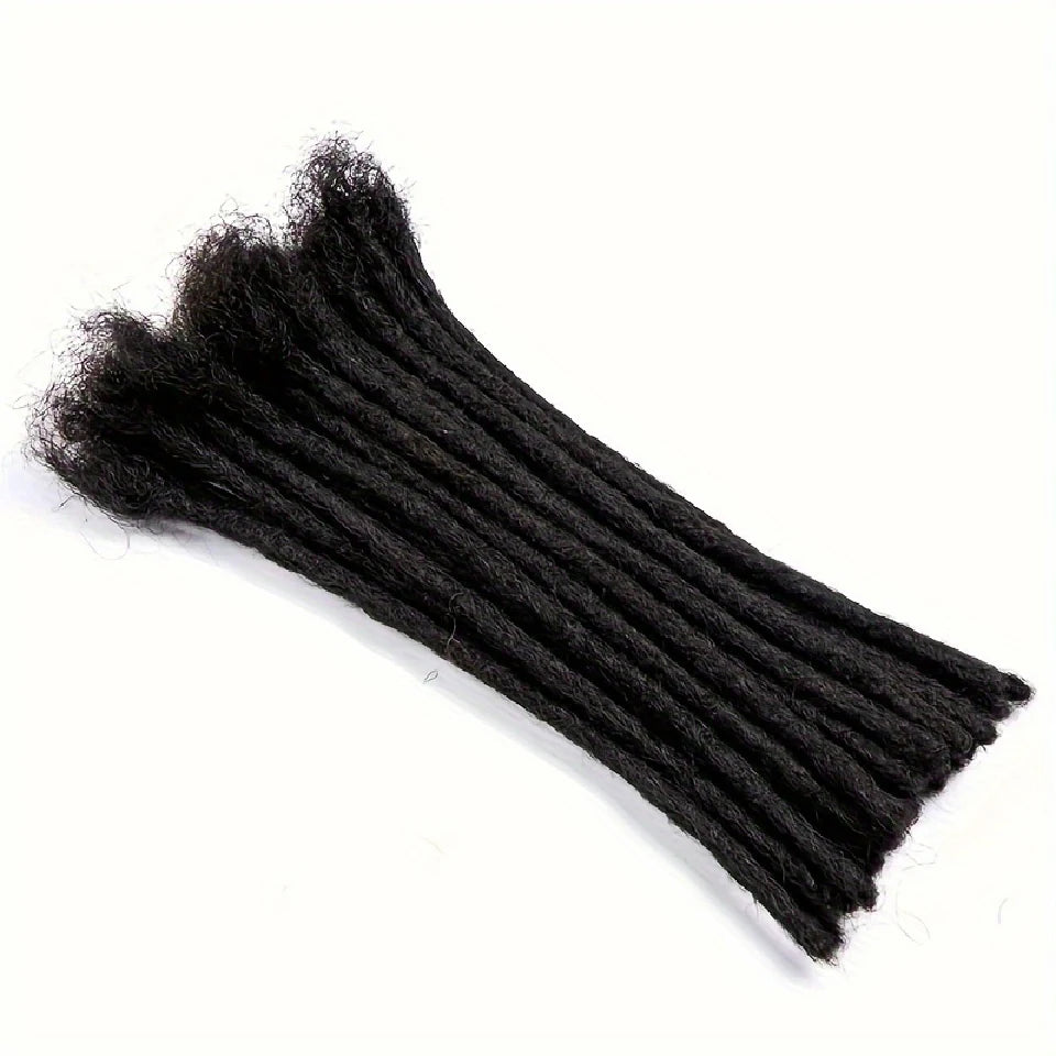 Afro Fully Handmade Permanent Loc Extensions Human Hair 0.8cm Boho Braids Dreadlock Extension Human Hair For Women 10-40 Strands