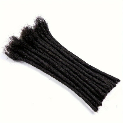 Afro Fully Handmade Permanent Loc Extensions Human Hair 0.8cm Boho Braids Dreadlock Extension Human Hair For Women 10-40 Strands