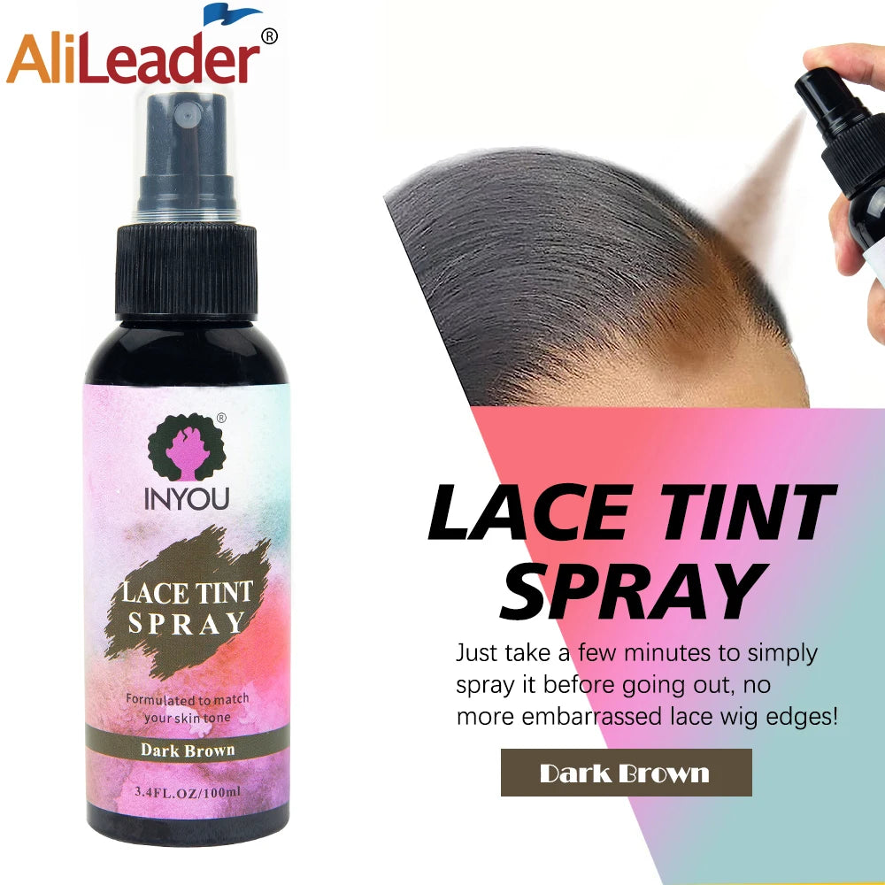 Cheap Lace Tint Spray For Wigs Dark Brown For Natural Wigs Frontal Lace Tint Spray For Different Skin Types Hair Color Dye 100Ml
