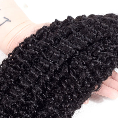 Mongolian Curly Hair Weave Bundles Virgin Kinky Curly Human Hair Bundle 100% Unprocessed Hair Extensions Natural Black Color