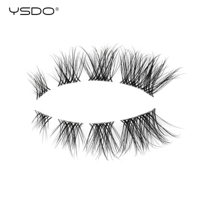 YSDO Natural Long Eyelashes 10 Pairs Wispy Soft 3D Mink Lashes Reusable Cat Eye Lashes Makeup Eyelash Extension Faux Cils
