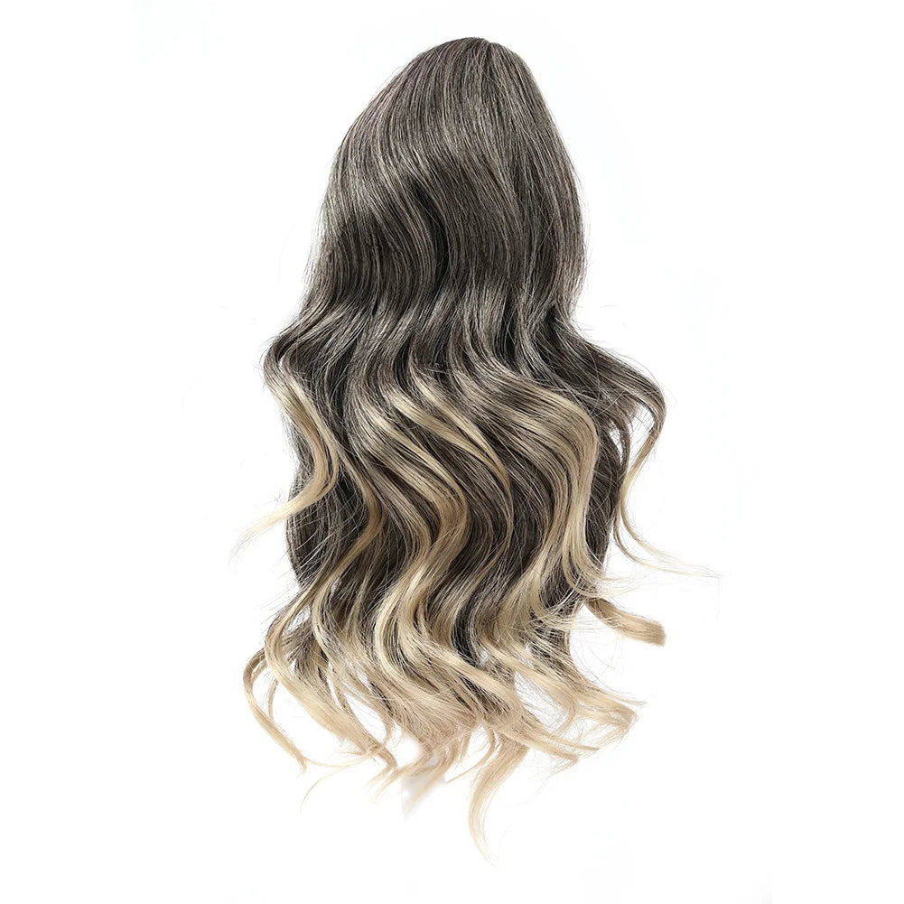 Ponytail Extension Synthetic Hair 10" Claw Clip in Short Curly Wavy Ponytail Hairpiece for Women Girls Daily Use