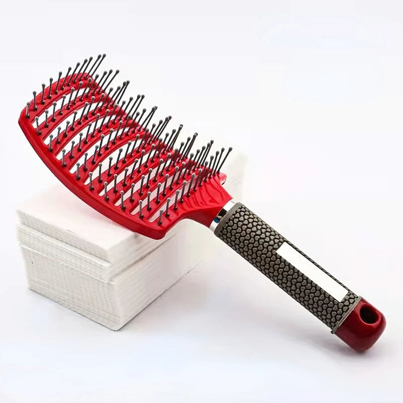Hair Scalp Massage Comb Nylon Hairbrush Anti-Static Wet Curly Detangle Hair Brush Girls Salon Hairdressing Styling Brush Tool