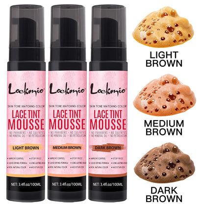 LOCKMIO Natural Lace Tint Spray Dyed Foam Mousse for Women 100ML Wigs Mesh Skin-fitting Invisible Colorant Cosplay Wig Dye Mist