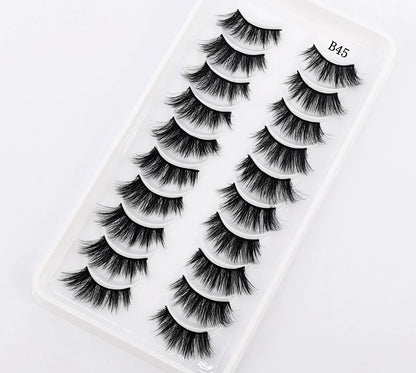 New 10 Pairs Crisscross Half Eye Lashes Natural False eyelashes Handmade 3D Mink Lashes Makeup Tools Reusable Eyelash Extension