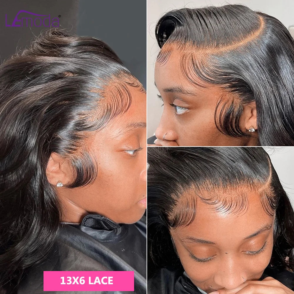 13x6 Lace Full Frontal Wigs Human Hair Body Wave 250% Density Brazilian Virgin Hair Preplucked Transparent Lace 13x4 Frontal Wig