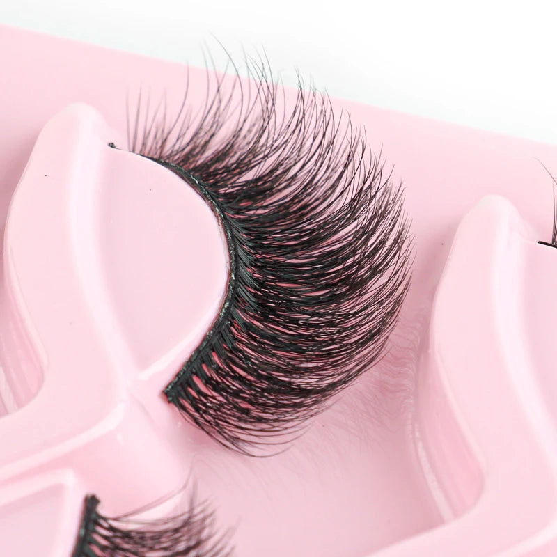 Cat Eye Lash 3/5/10 Pairs Half Lashes Natural Long False Eyelashes Wispy 3D Mink Lashes Volume Faux Cilios Extension Makeup Tool