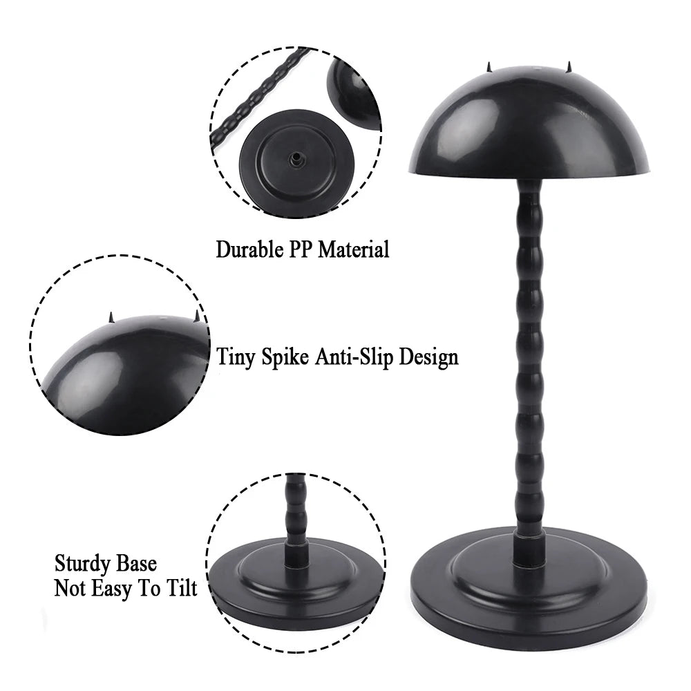 Wig Stand Mushroom Top Plastic Folding Stable Durable Hair Portable Head Hat Cap Display Holder Tools For Styling Wigs Toupee