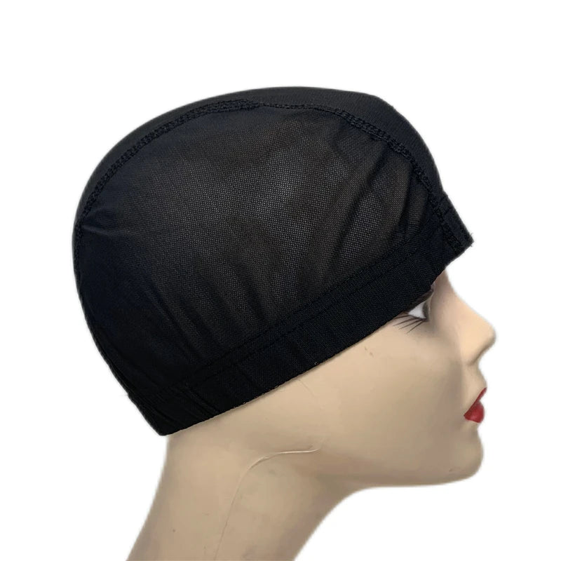1PC 2X4 inch U part MONO/Lace Spandex Mesh Dome Wig Cap For Making wig Elastic Dome Mesh Cap small holes Dome caps for men women