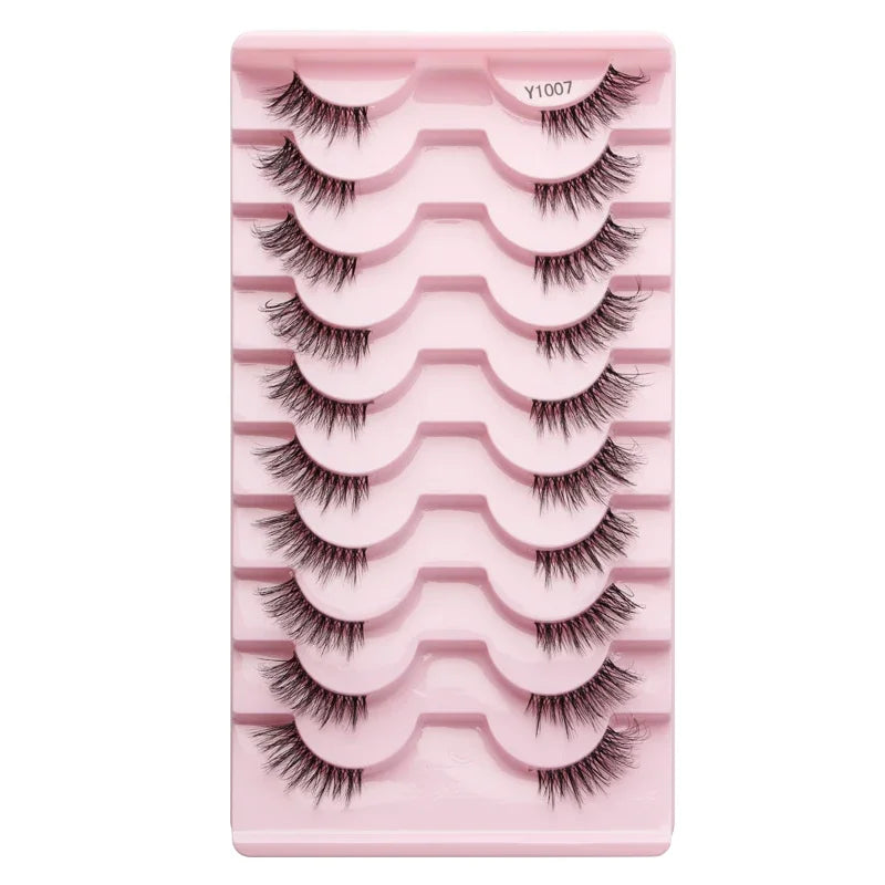 Cat Eye Lash 3/5/10 Pairs Half Lashes Natural Long False Eyelashes Wispy 3D Mink Lashes Volume Faux Cilios Extension Makeup Tool