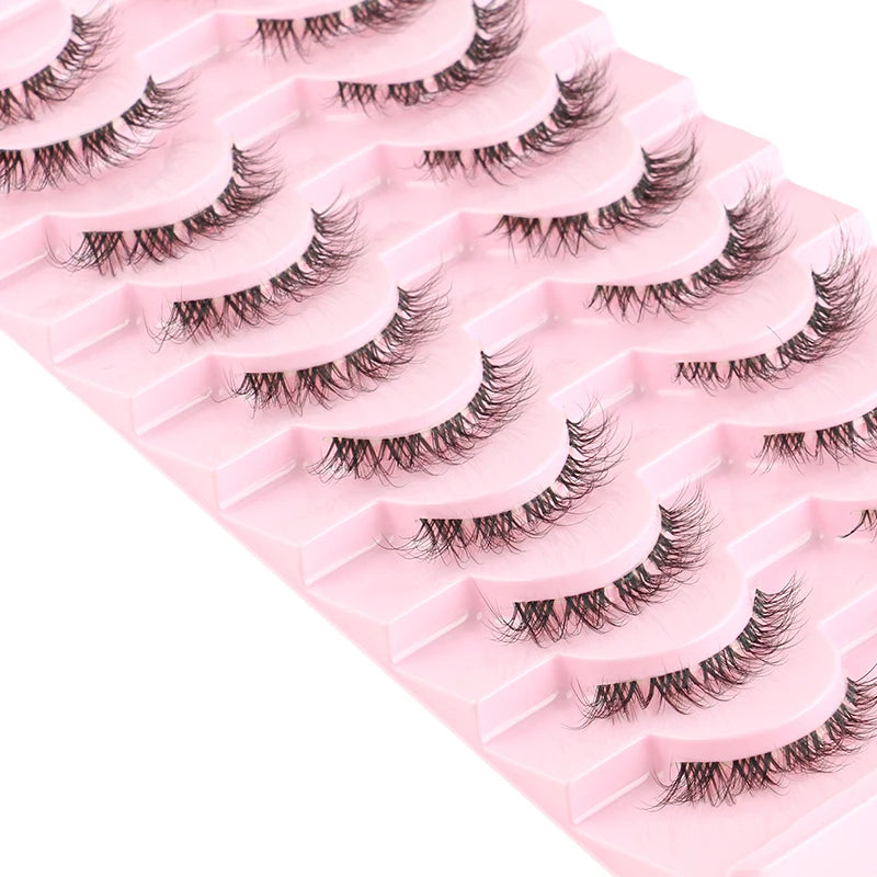 Natural Short False Mink Lashes 3/5/10 Pairs Extensions Eye Hair False Eyelashes 3D Faux Cils Soft Fluffy Eye Lashes for Beauty