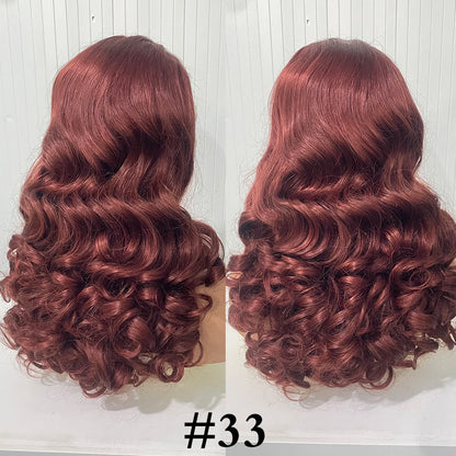 100% Malaysia Hair Bouncy Curly Wigs 250 Density Ombre Double Drawn Hair Glueless Wigs 100% Human Hair 13x4 HD Lace Frontal Wigs