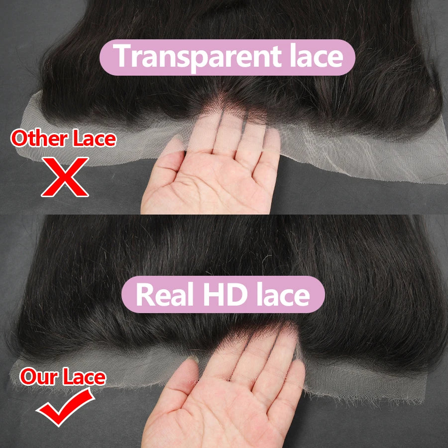 5x5 6x6 7x7 Hd Lace Closure Straight 13x4 13x6 Lace Frontal Closure Hand Tied Human Hair Closures Free Part Hd Lace Closure