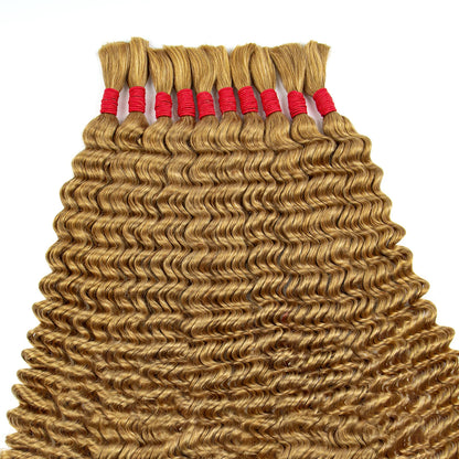 Deep Wave Bulk Human Hair for Boho Braids No Weft 100% Virgin Human Hair Bulk for Braiding Curly Extension Bundles for Women