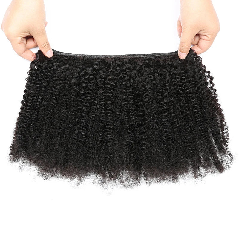 Raw Indian Afro Kinky Curly Human Hair Bundles 4B 4C Natural Virgin Curly 100% Soft Human Hair Weave Bundle Hair Extension Weft