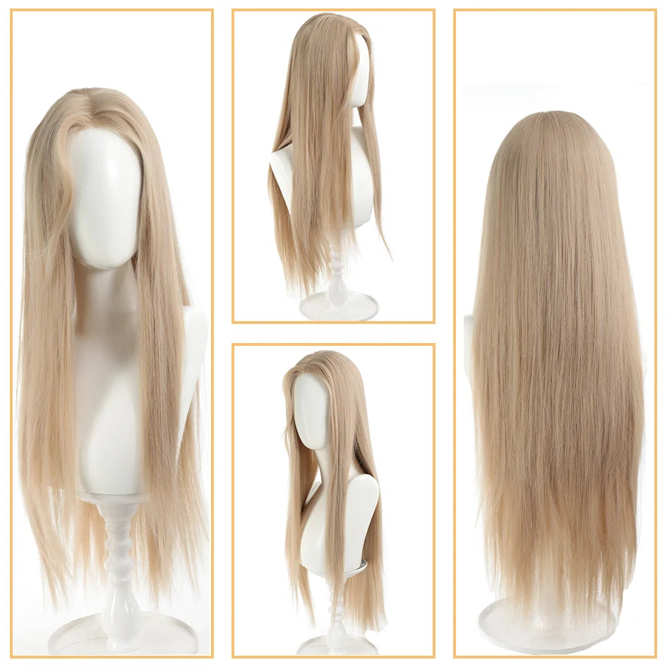 Synthetic wig linen long straight hair with bangs long curly hair ponytail extensions dirty braids Halloween Christmas gifts
