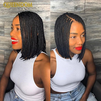 Full Lace Wigs for Black Women Short Bob Braided Wigs Knotless Box Braids 360 Lace Front Wigs Cornrow Synthetic Wigs 12 Inch