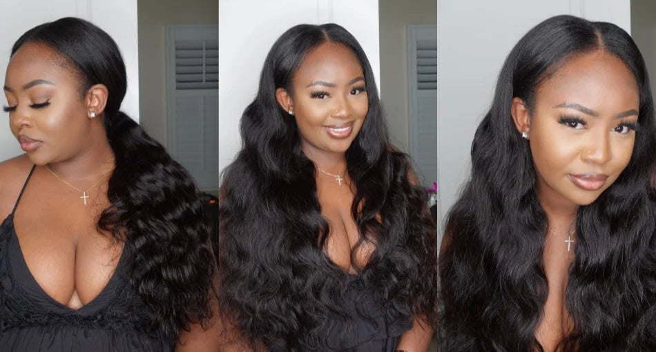 UNice Hair Upgraded Body Wave U Part Wig / V Part Wig With Elastic Drawstring 100% Human Hair Upart Wig Minimal Leave Out