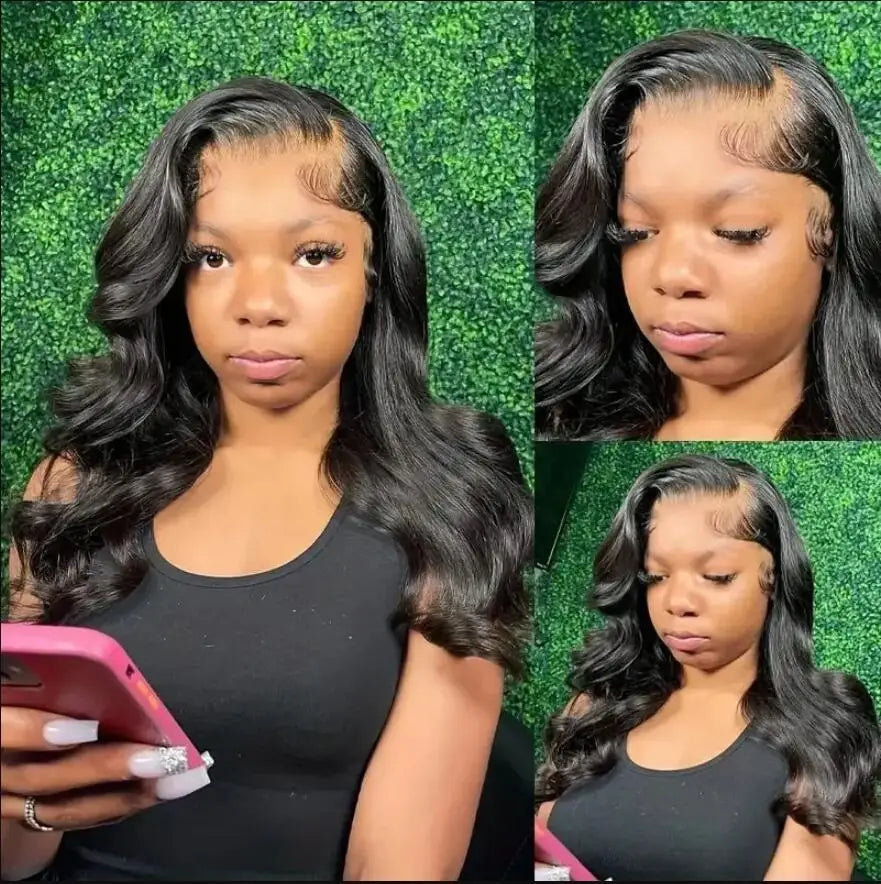 Indian Hair Body Wave Wigs 13x4 Transparent Lace Frontal 100% Human Hair Wig 4x4 Lace Short Bob Wigs Pre Plucked For Black Women