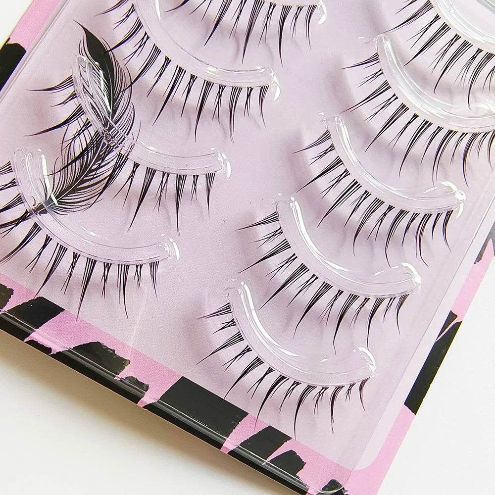 BLINKWAVE manhua lashes 5 Pairs Little Devil Fairy Fairy Eyelash Natural eyelashes Comic Eyes manga lashes korean makeup