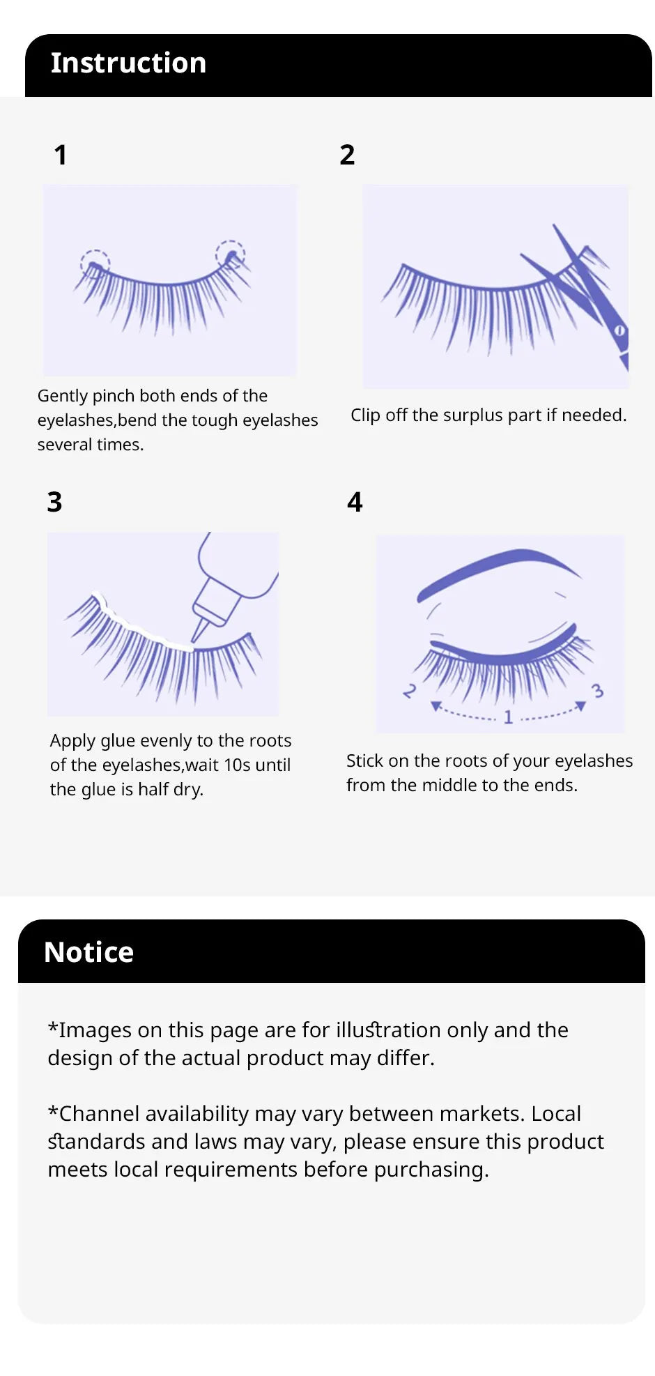 7 Pairs Pack 3D Wispy Cat Eye Fake Lashes Natural Look