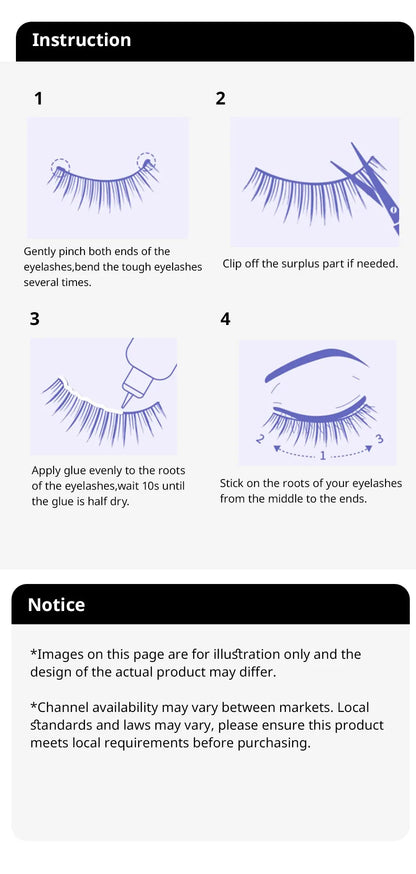 7 Pairs Pack 3D Wispy Cat Eye Fake Lashes Natural Look