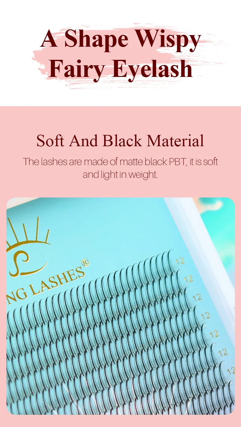 Song Lashes A Shape Wispy Fairy+V-shaped Lower Eyelashes+Wispy Spikes High Quality Eyelash Extension Group Makeup Supplies