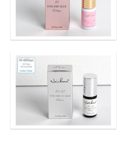 NATUHANA Black/Clear Eyelash Extension Glue 2-3s Fast Dry Sensitive Eye Individual Strong False Lashes Glue Adhesive MakeupTools