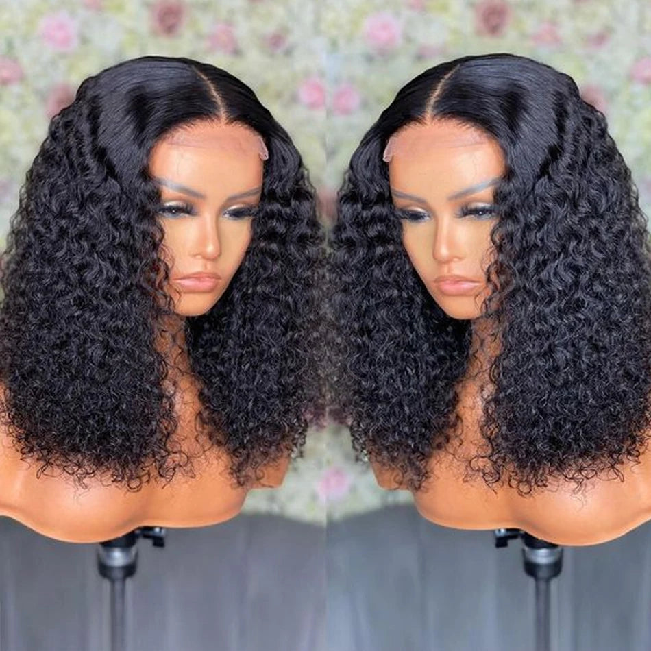 13X4 Mongolian Kinky Curly Lace Front Wigs For Women Preplucked With Baby Hair Curly 12A Human Hair Wigs Deep Curls Wig
