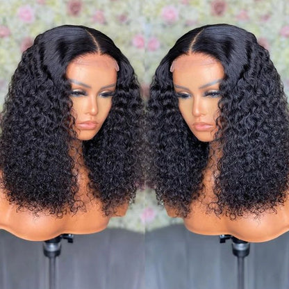 13X4 Mongolian Kinky Curly Lace Front Wigs For Women Preplucked With Baby Hair Curly 12A Human Hair Wigs Deep Curls Wig