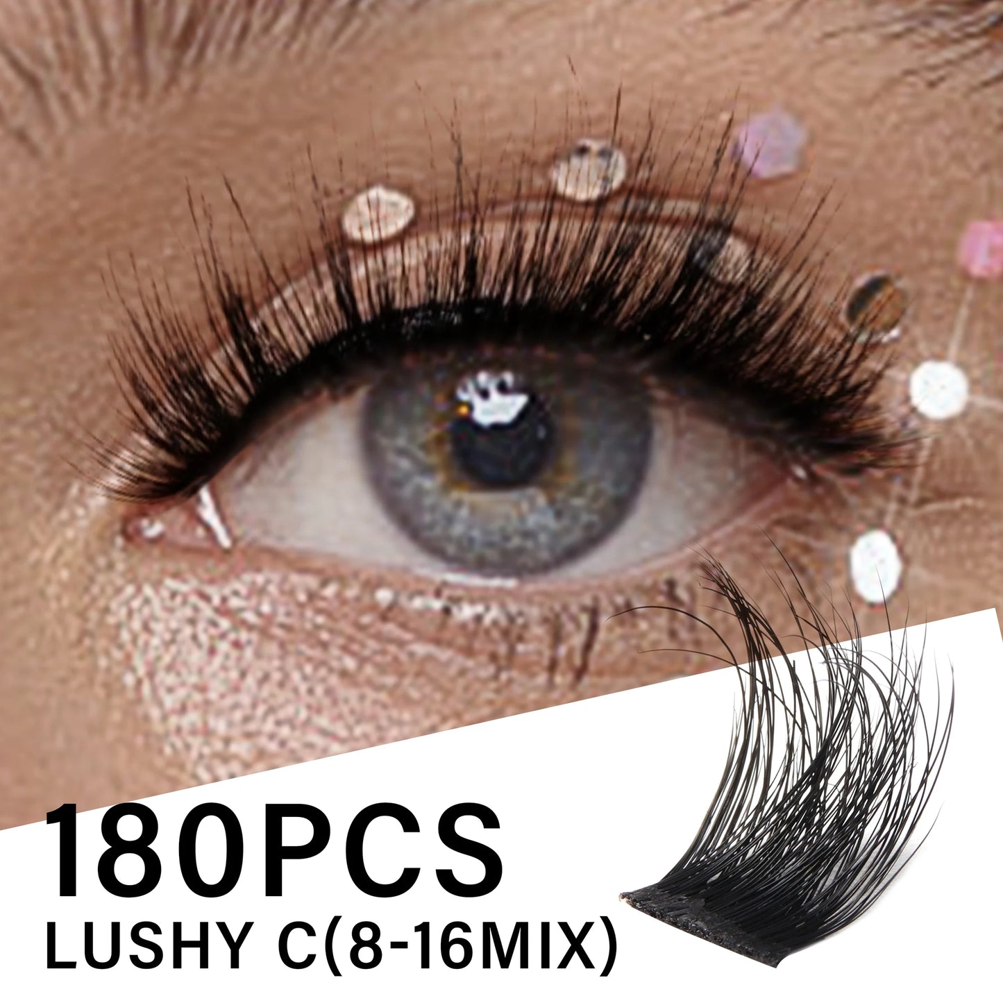 Individual Lashes Cluster C Curl Mix Lash Clusters 3D Wispy DIY Eyelash Extension 0.1mm Super Thin Band Resuable Natural Lashes